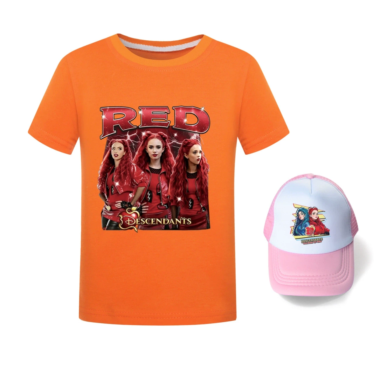 Graphic Tee & Sun Hat Set — 5797 Edition, Style 13 · Orange