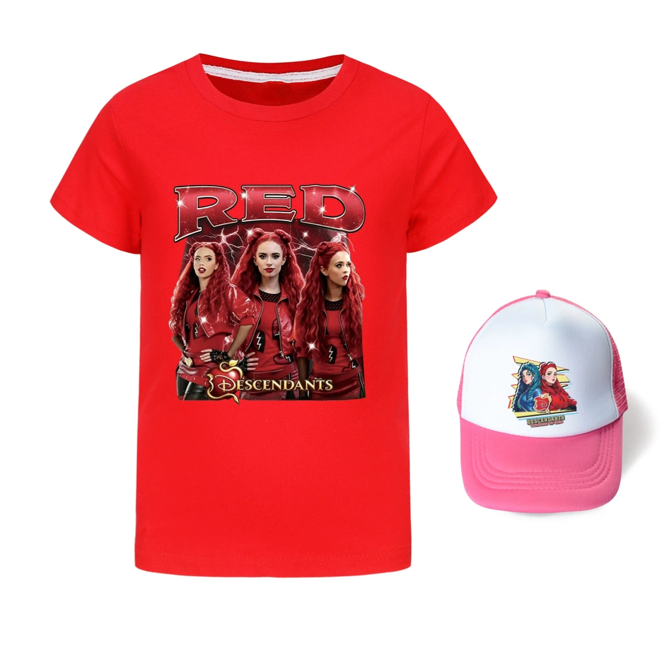 Graphic Tee & Sun Hat Set — 5797 Edition, Style 17 · Red