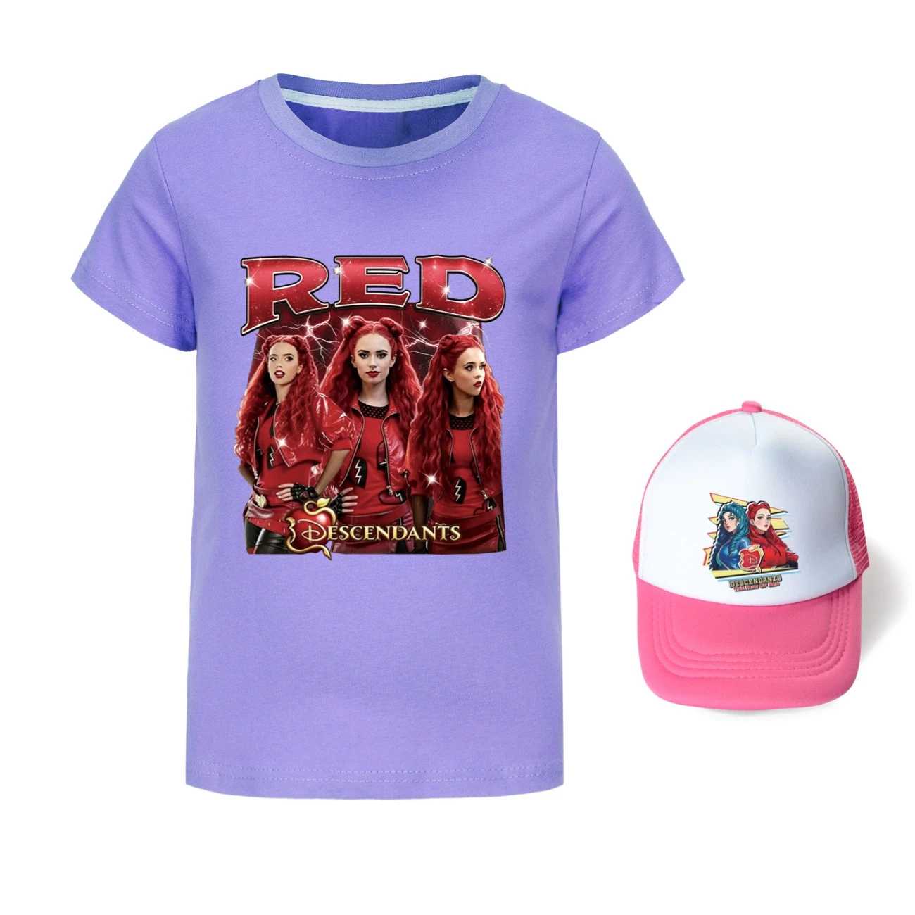 Graphic Tee & Sun Hat Set — 5797 Edition, Style 18 · Purple
