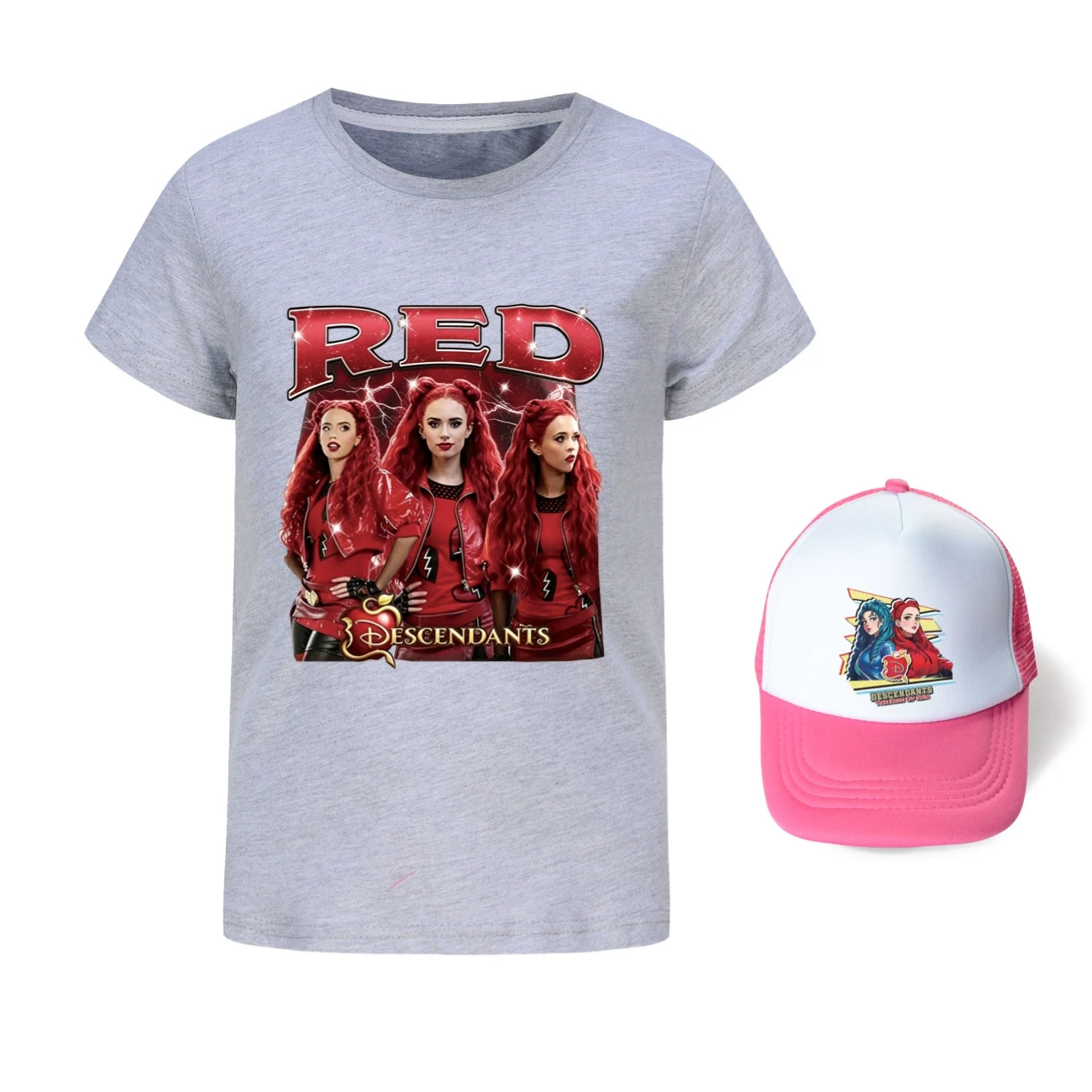 Graphic Tee & Sun Hat Set — 5797 Edition, Style 19 · Grey