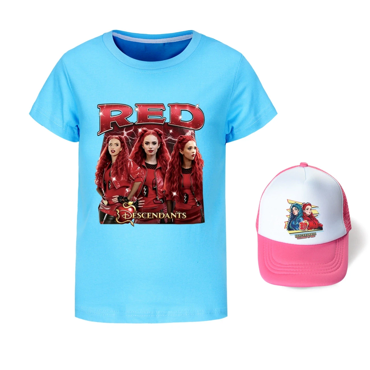 Graphic Tee & Sun Hat Set — 5797 Edition, Style 22 · Light Blue