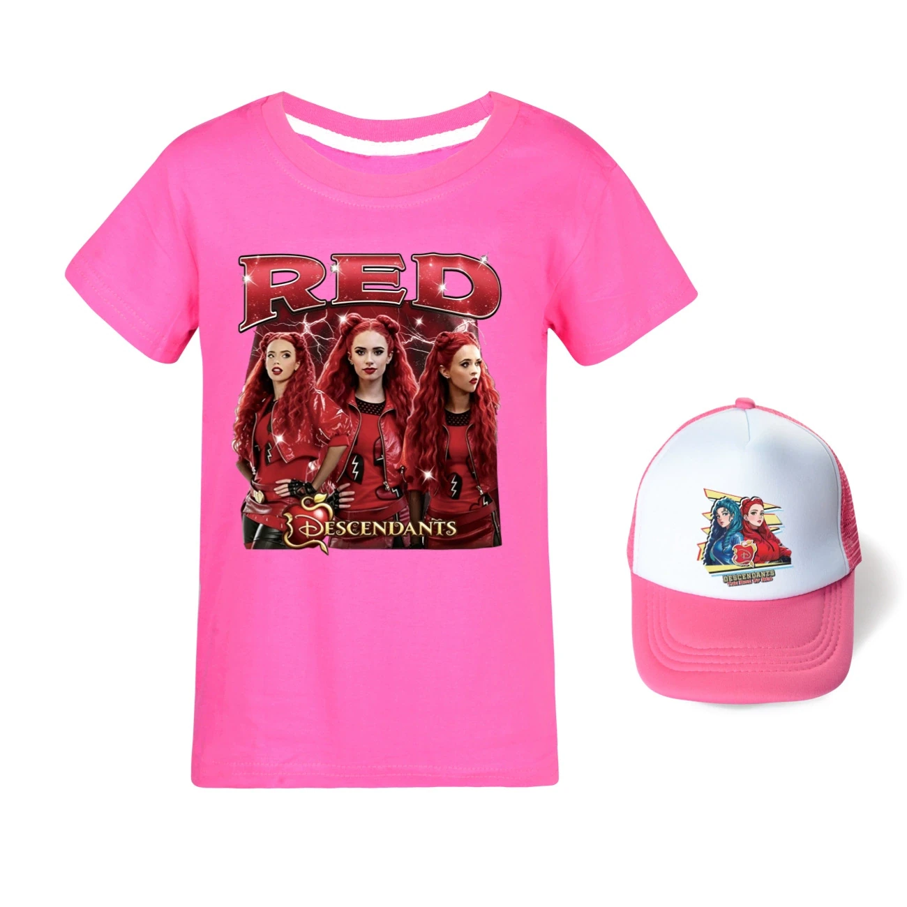Graphic Tee & Sun Hat Set — 5797 Edition, Style 26 · Rose