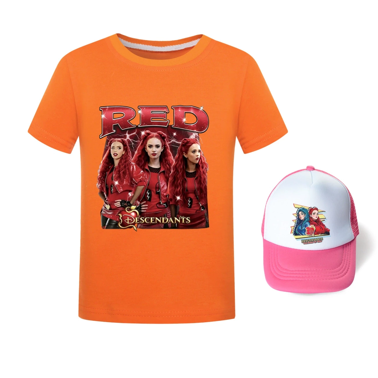 Graphic Tee & Sun Hat Set — 5797 Edition, Style 27 · Orange