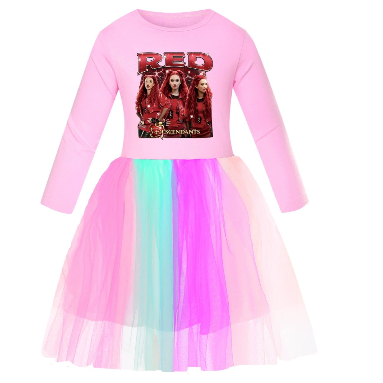 Rainbow Tulle Twirl Dress — 5797 Edition, Style 03 · Long Tulle · Pink