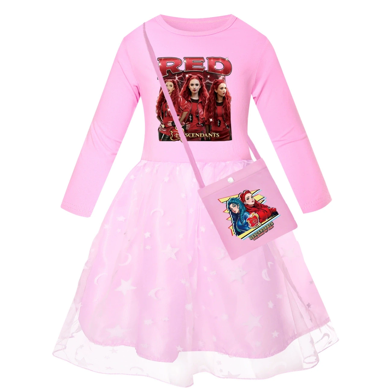 Rainbow Tulle Twirl Dress — 5797 Edition, Style 07 · Star Tulle · with Bag · Pink