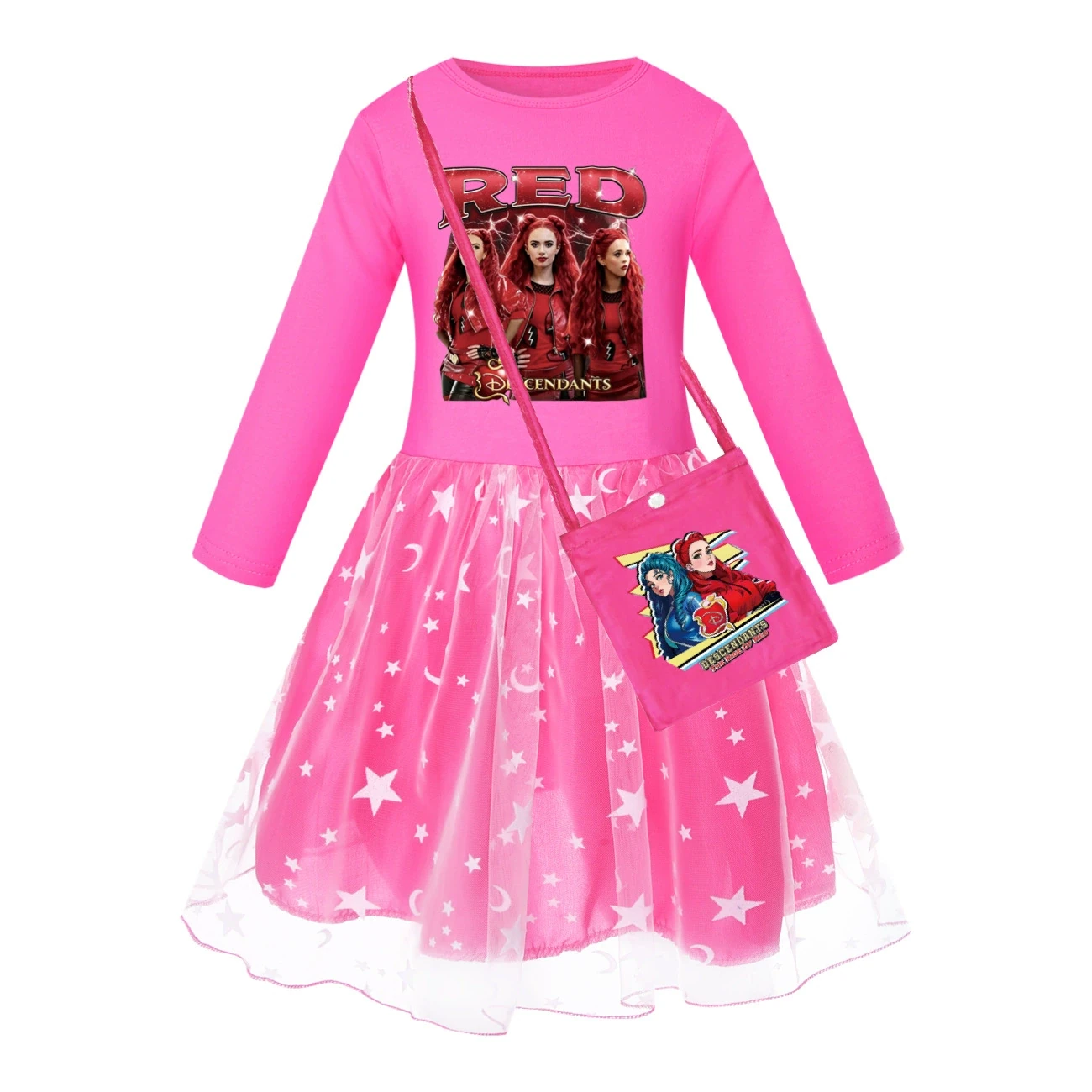Rainbow Tulle Twirl Dress — 5797 Edition, Style 08 · Star Tulle · with Bag · Rose