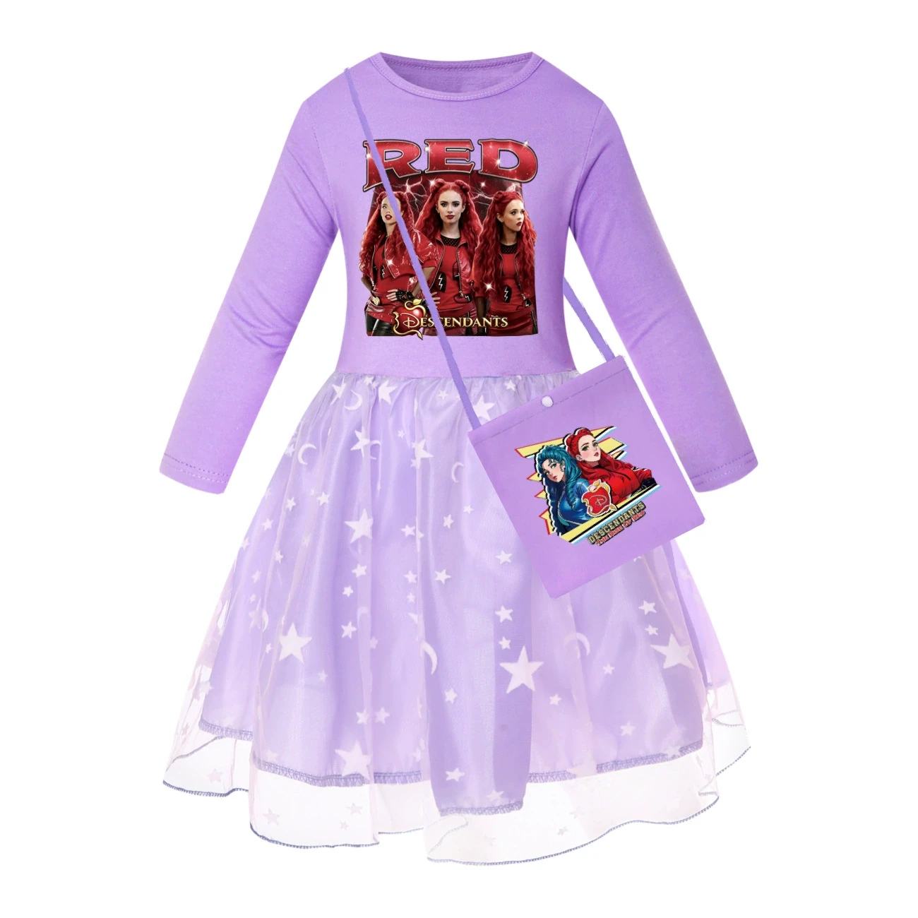 Rainbow Tulle Twirl Dress — 5797 Edition, Style 09 · Star Tulle · with Bag · Purple