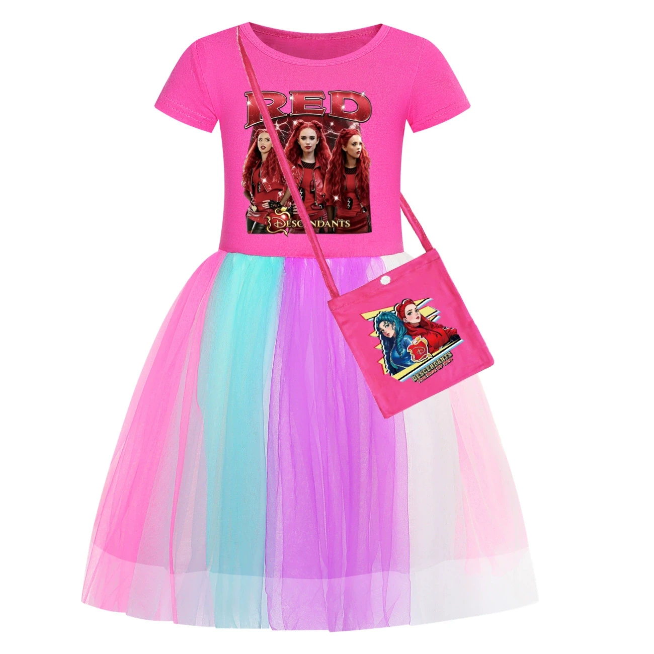 Rainbow Tulle Twirl Dress — 5797 Edition, Style 23 · Short Tulle · with Bag · Rose