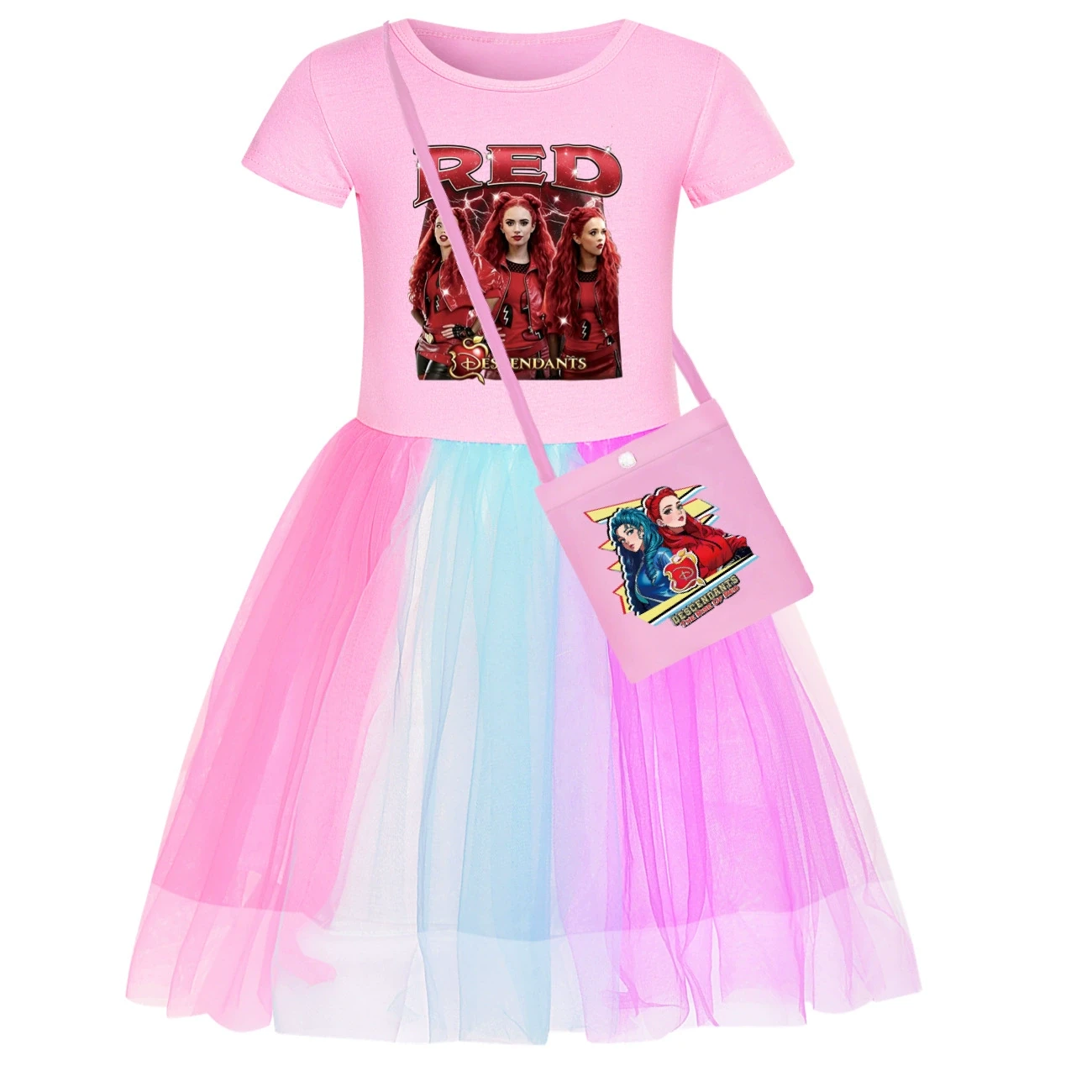 Rainbow Tulle Twirl Dress — 5797 Edition, Style 24 · Short Tulle · with Bag · Pink