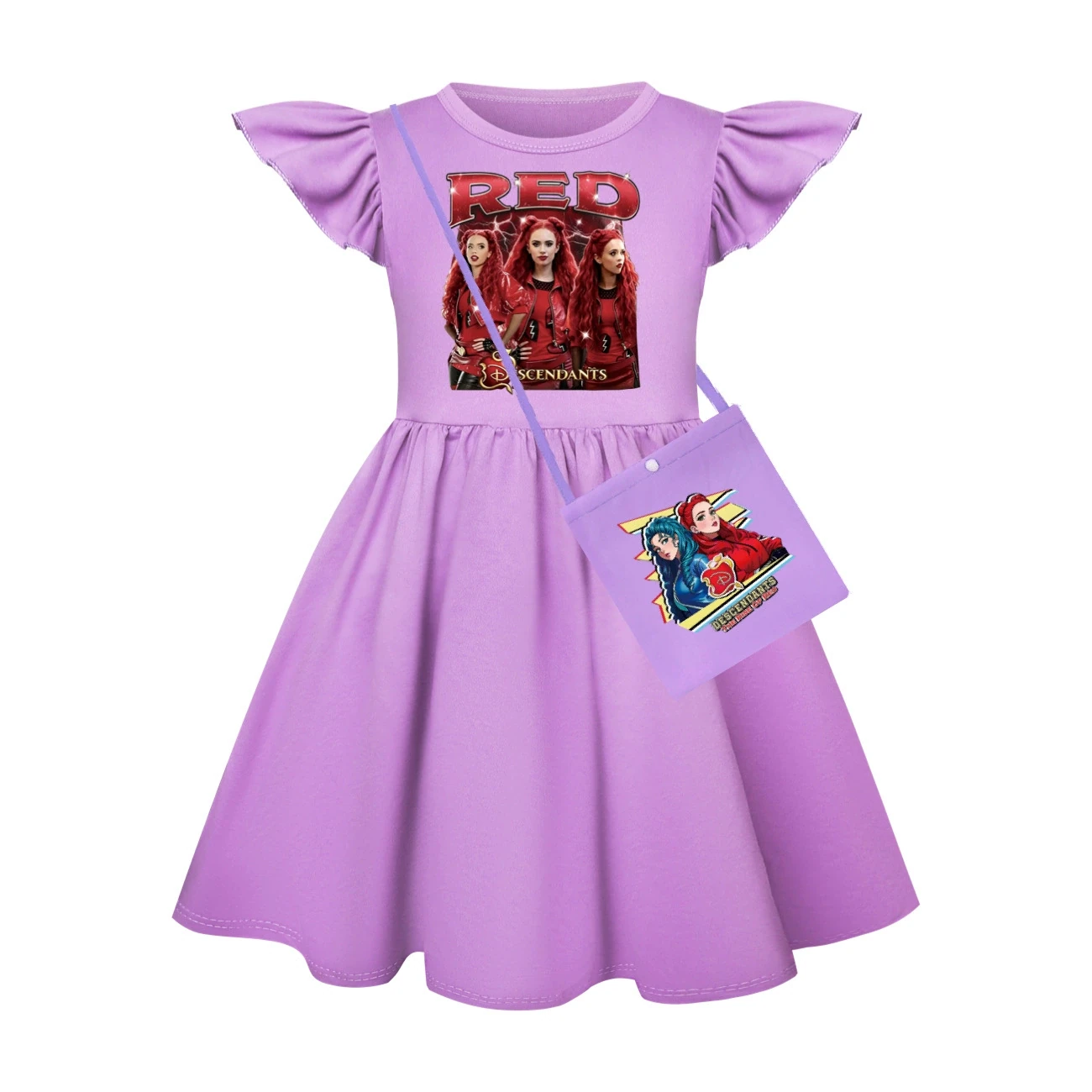 Ruffle-Hem Jersey Dress — 5797 Edition, Style 15 · with Bag · Purple