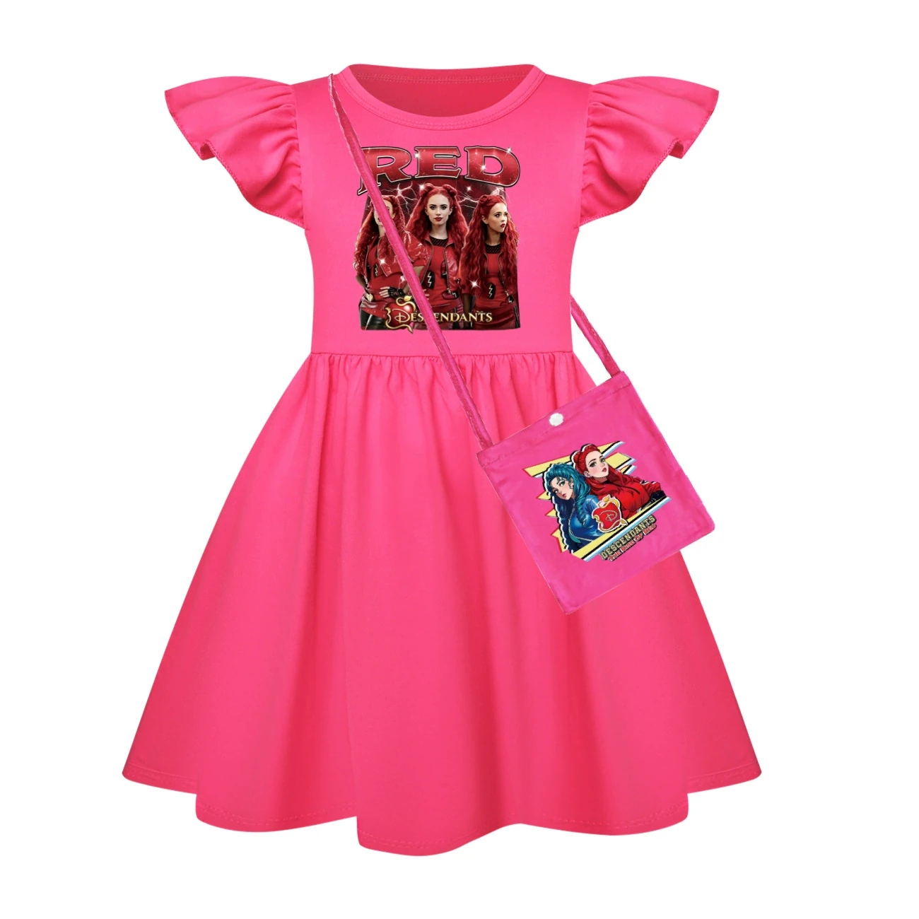 Ruffle-Hem Jersey Dress — 5797 Edition, Style 16 · with Bag · Rose