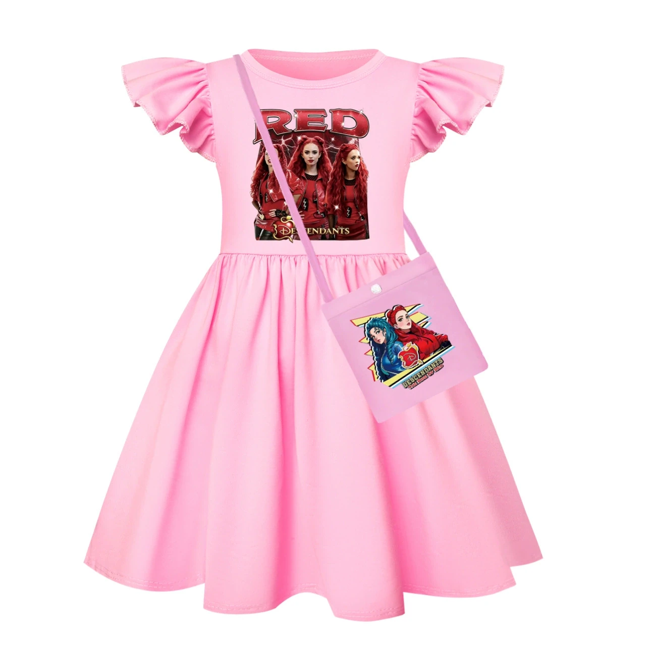 Ruffle-Hem Jersey Dress — 5797 Edition, Style 17 · with Bag · Pink