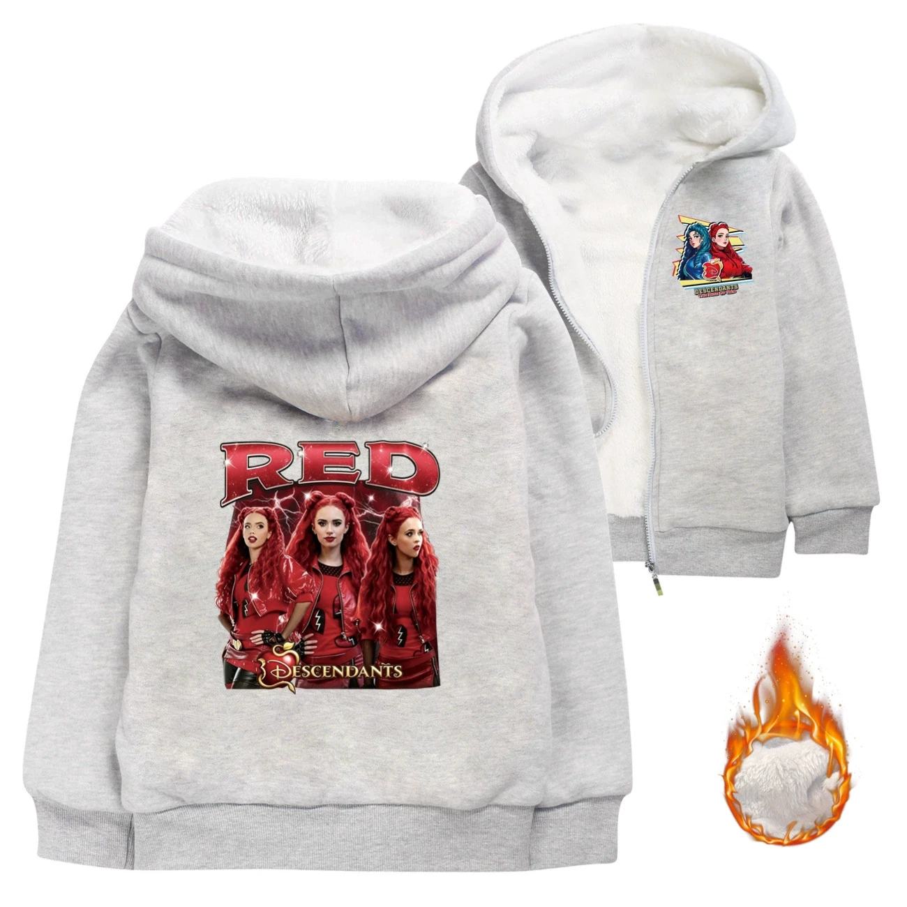 Warm-Lined Graphic Hoodie — 5797 Edition, Style 03 · Padded · Grey