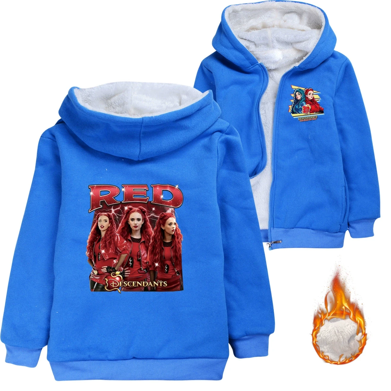 Warm-Lined Graphic Hoodie — 5797 Edition, Style 04 · Padded · Blue