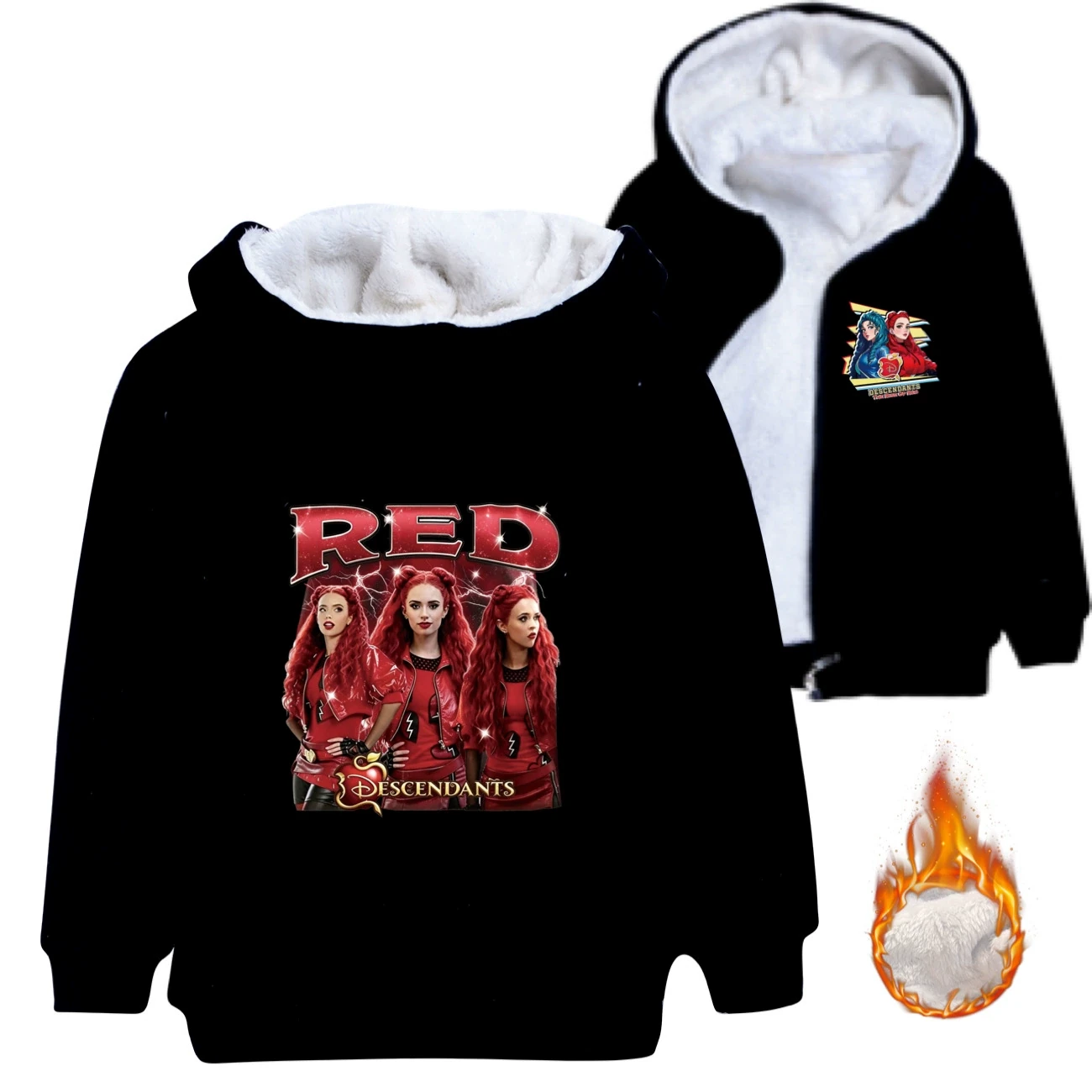 Warm-Lined Graphic Hoodie — 5797 Edition, Style 05 · Padded · Black