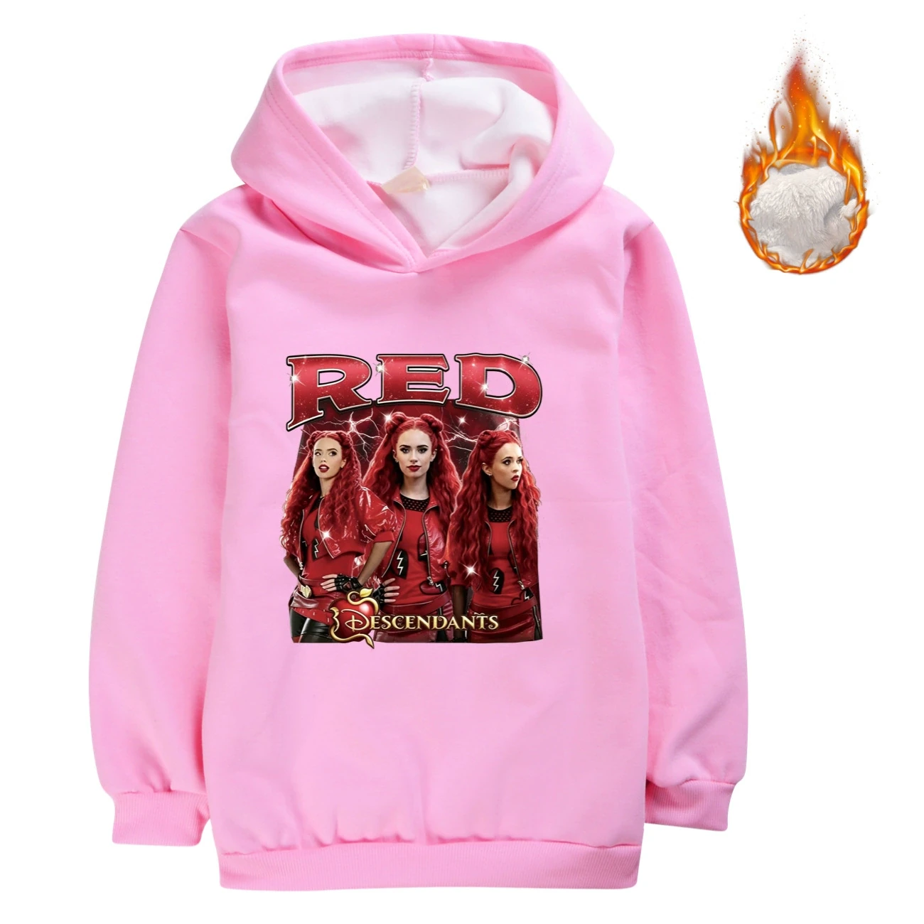 Warm-Lined Graphic Hoodie — 5797 Edition, Style 07 · Pink