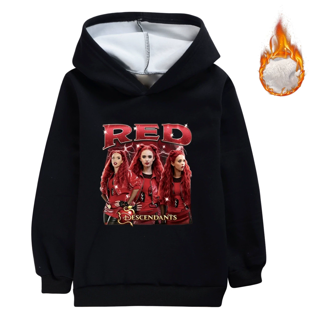 Warm-Lined Graphic Hoodie — 5797 Edition, Style 08 · Black