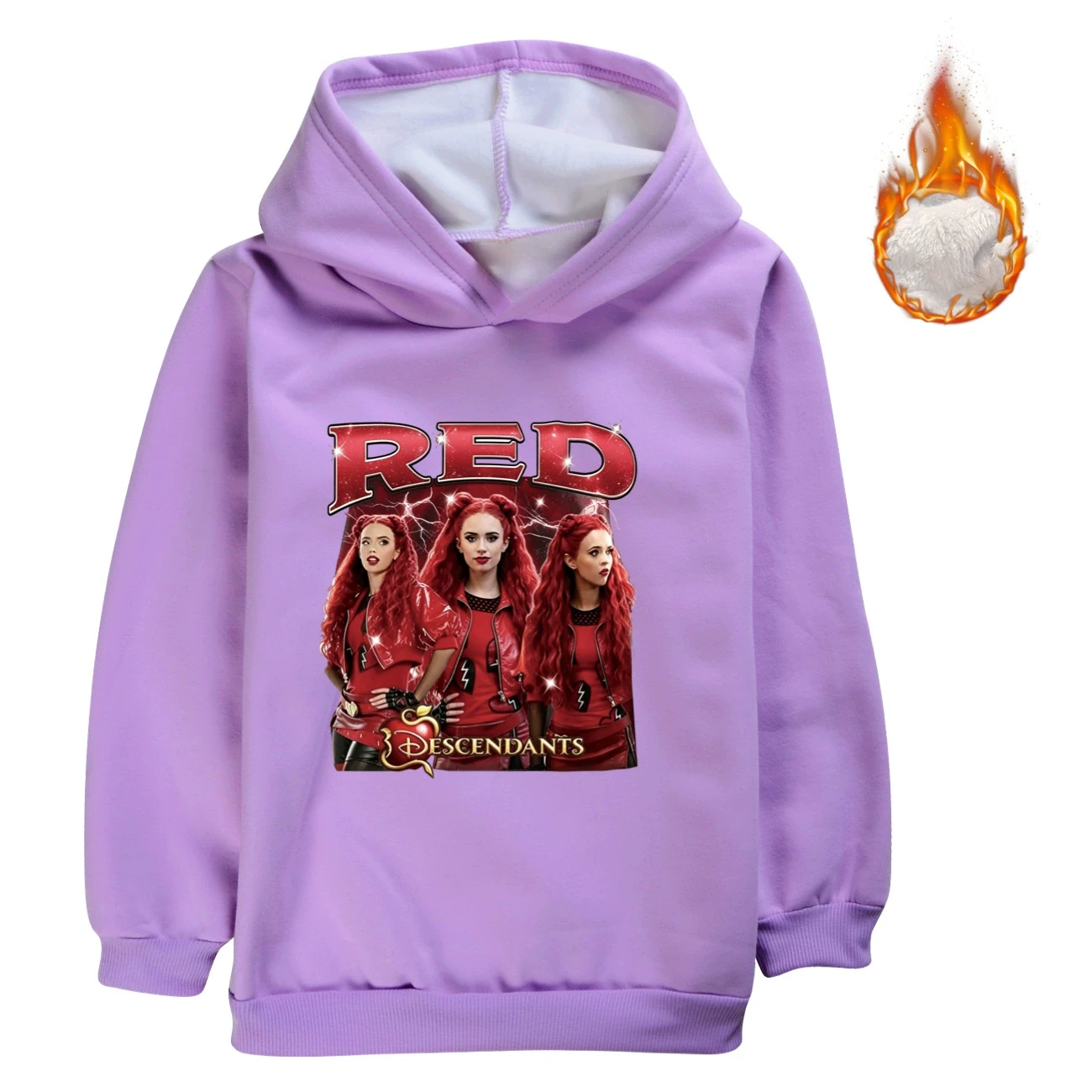 Warm-Lined Graphic Hoodie — 5797 Edition, Style 10 · Purple