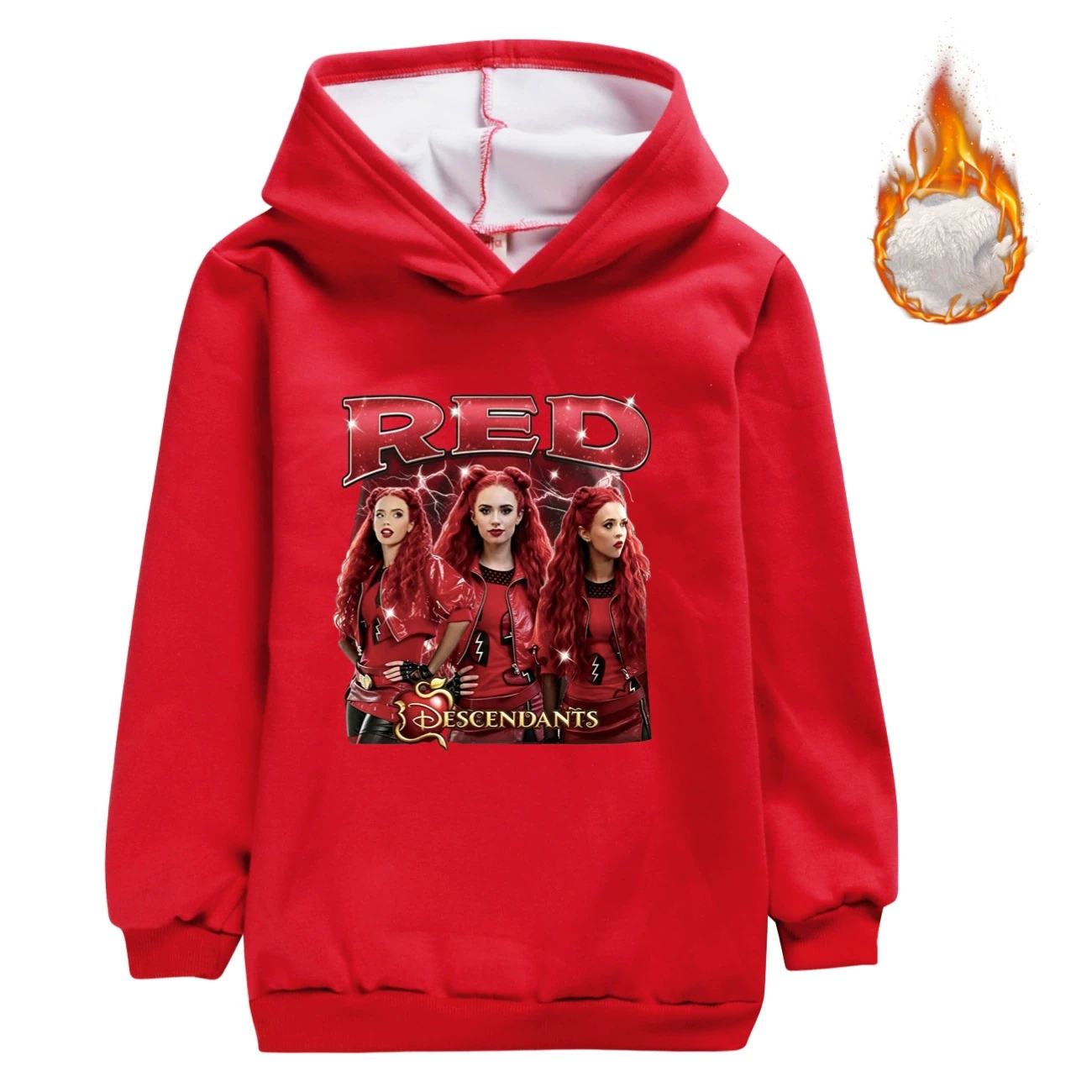 Warm-Lined Graphic Hoodie — 5797 Edition, Style 12 · Red