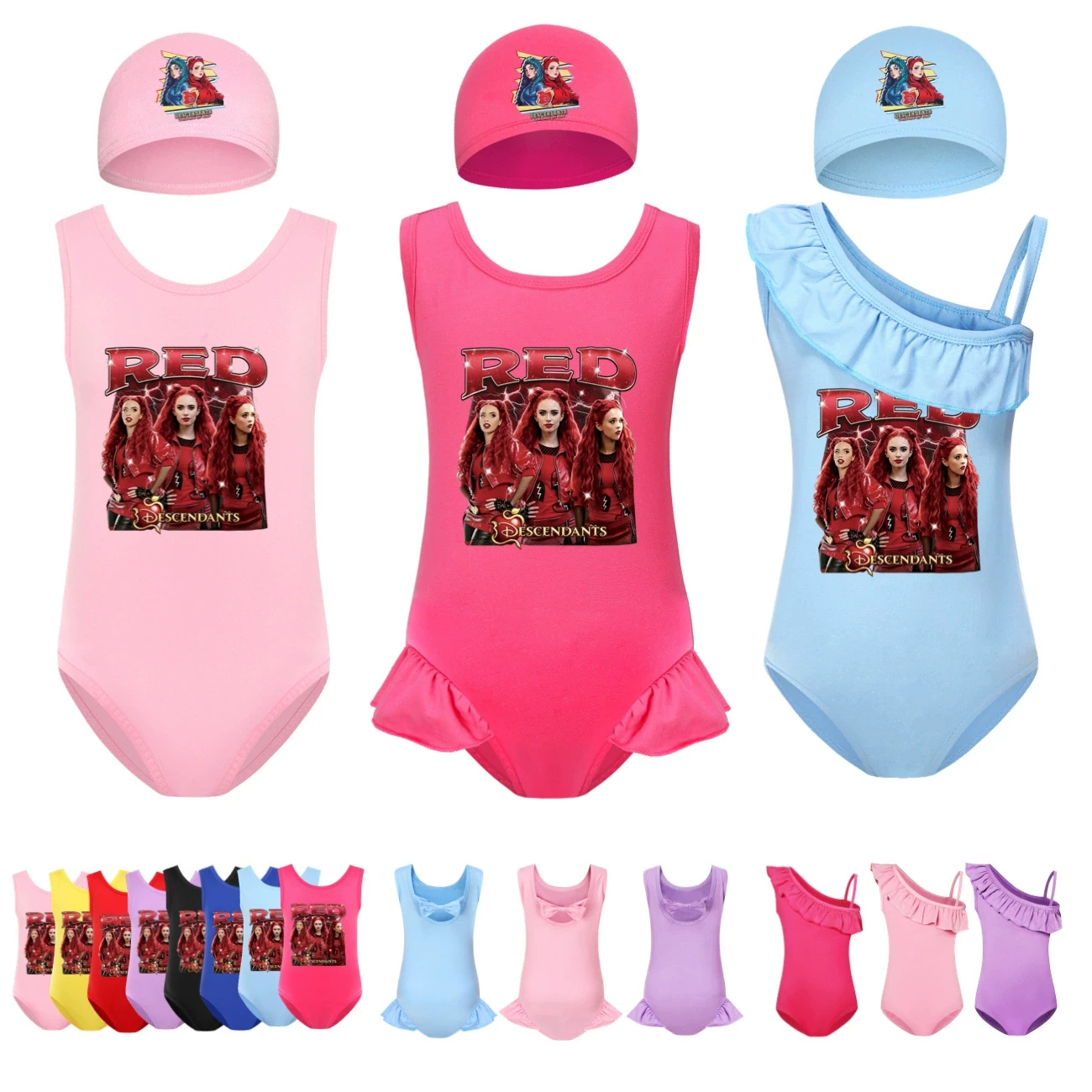 Girls’ Swimsuit & Cap Set — 5797 Edition, clean product view