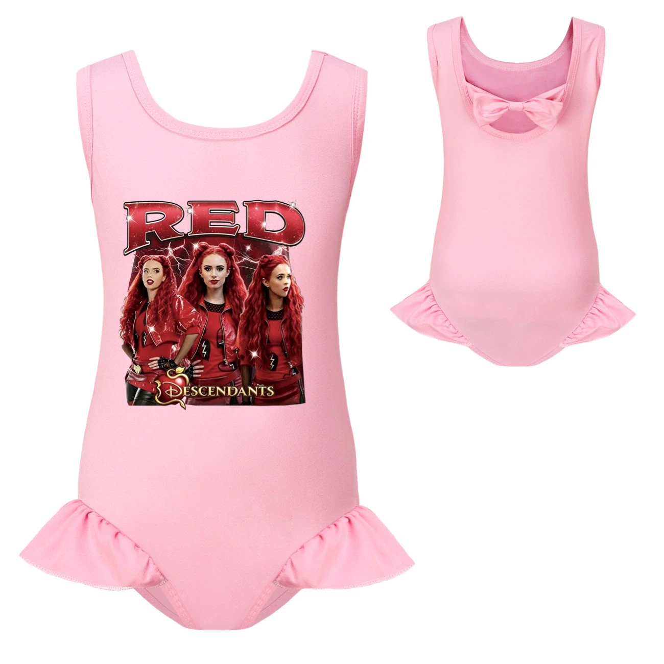Girls’ Swimsuit & Cap Set — 5797 Edition, Style 20 · Single Piece · Pink
