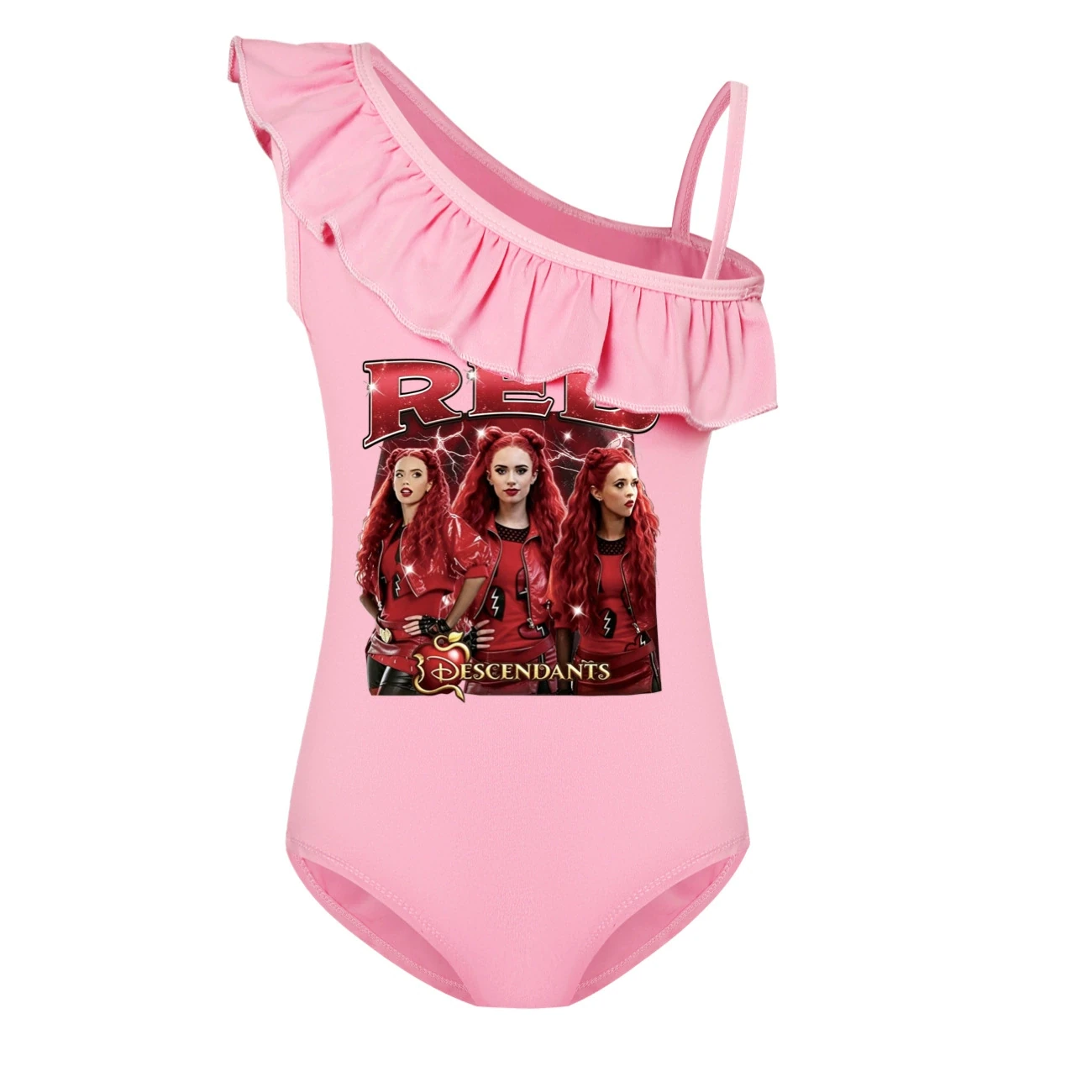 Girls’ Swimsuit & Cap Set — 5797 Edition, Style 24 · Single Piece · Pink