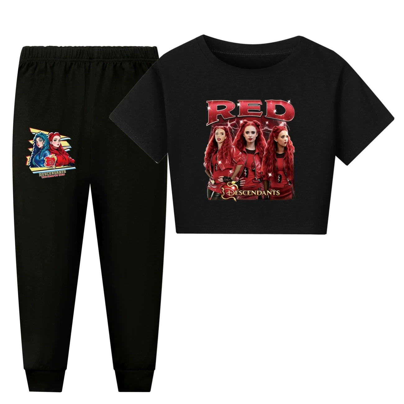 Family Lounge Set — 5797 Edition, Style 28 · Short Sleeve · Pants · Black