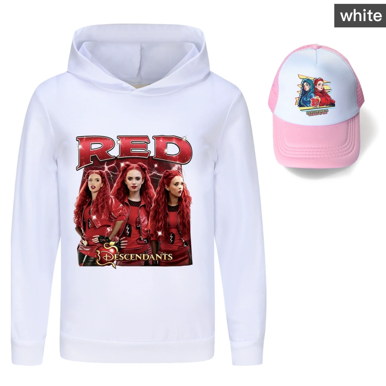 Graphic Hoodie & Sun Hat Set — 5797 Edition, Style 01 · White