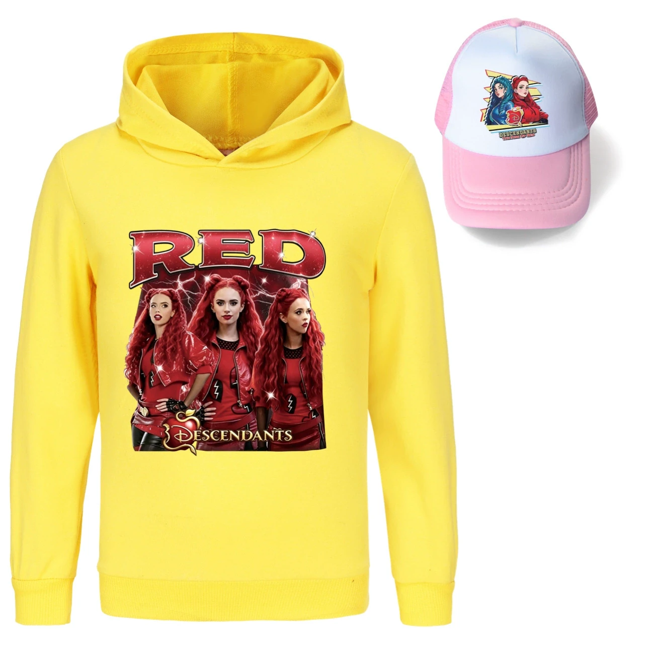Graphic Hoodie & Sun Hat Set — 5797 Edition, Style 02 · Yellow