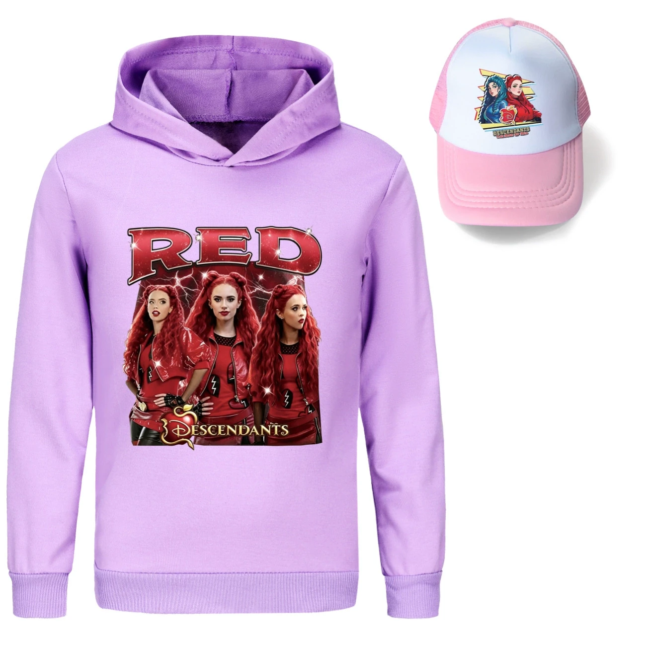 Graphic Hoodie & Sun Hat Set — 5797 Edition, Style 04 · Purple