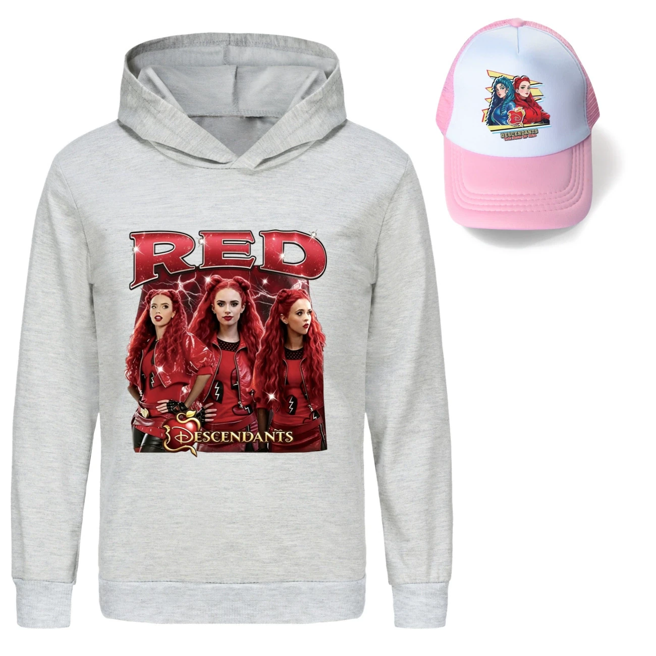 Graphic Hoodie & Sun Hat Set — 5797 Edition, Style 05 · Grey