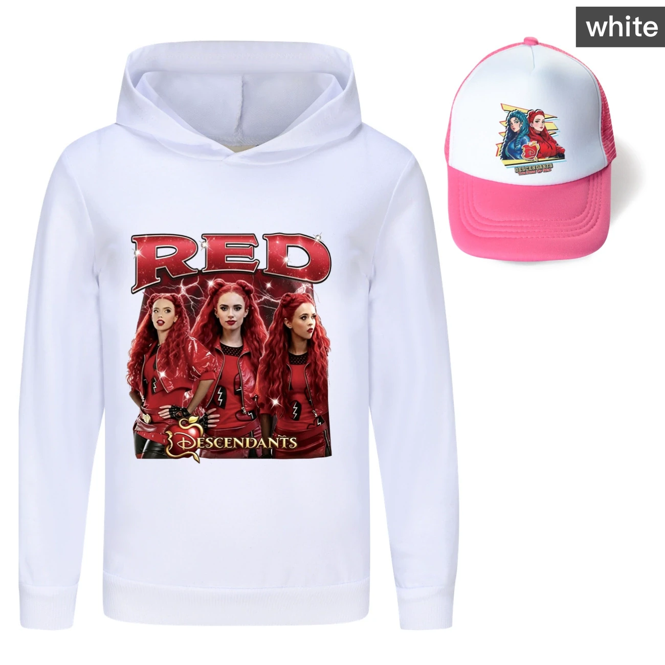 Graphic Hoodie & Sun Hat Set — 5797 Edition, Style 14 · White