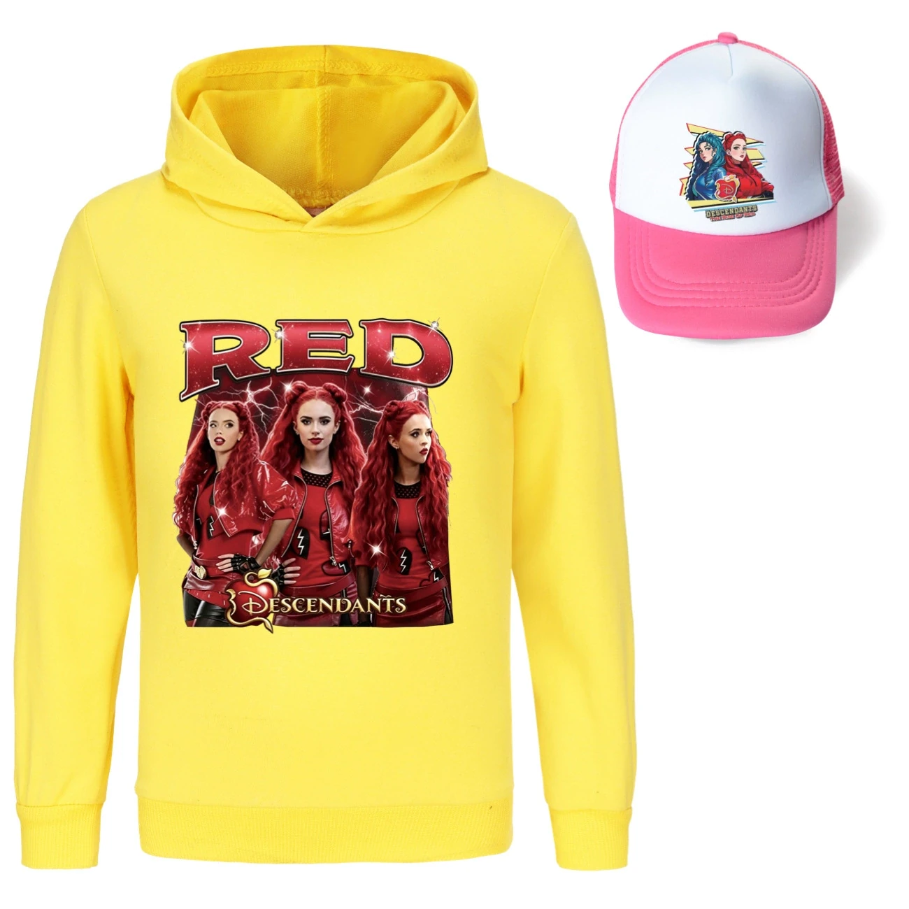 Graphic Hoodie & Sun Hat Set — 5797 Edition, Style 15 · Yellow