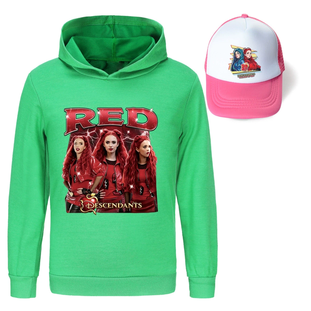 Graphic Hoodie & Sun Hat Set — 5797 Edition, Style 19 · Green