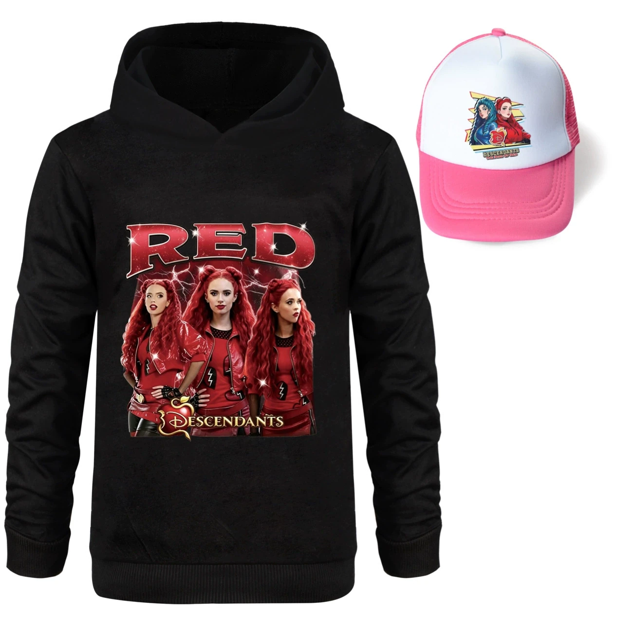 Graphic Hoodie & Sun Hat Set — 5797 Edition, Style 20 · Black