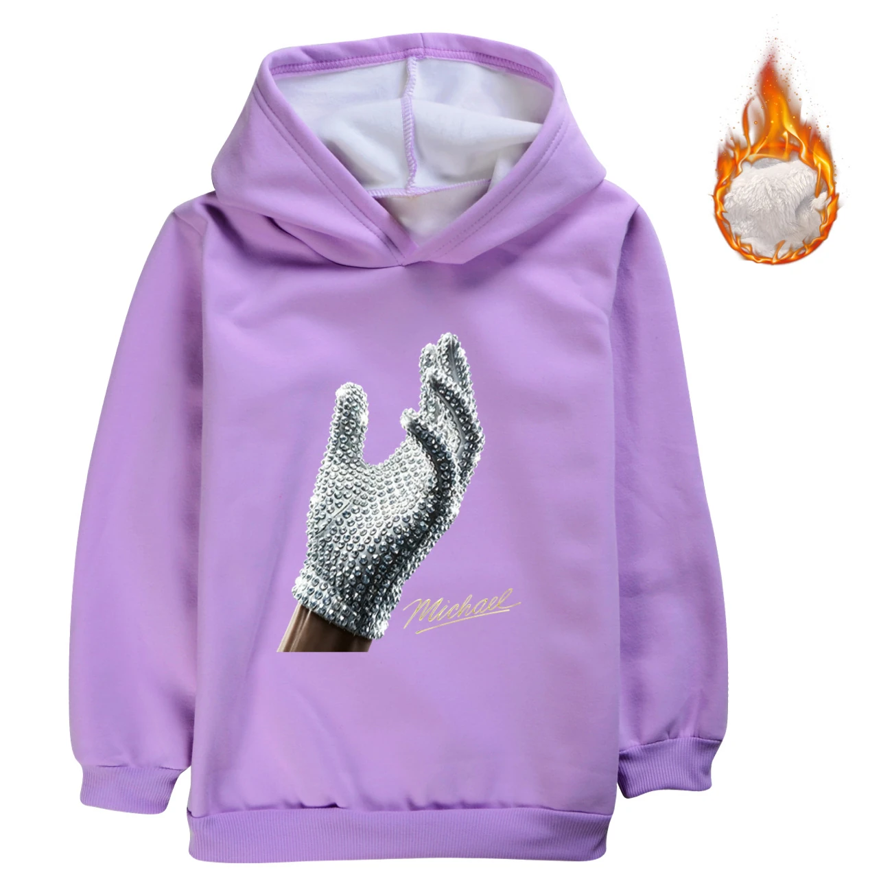 Spotlight Warm-Lined Graphic Hoodie, Style 10 · Purple