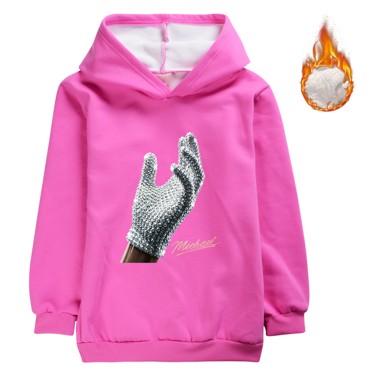 Spotlight Warm-Lined Graphic Hoodie, Style 11 · Rose