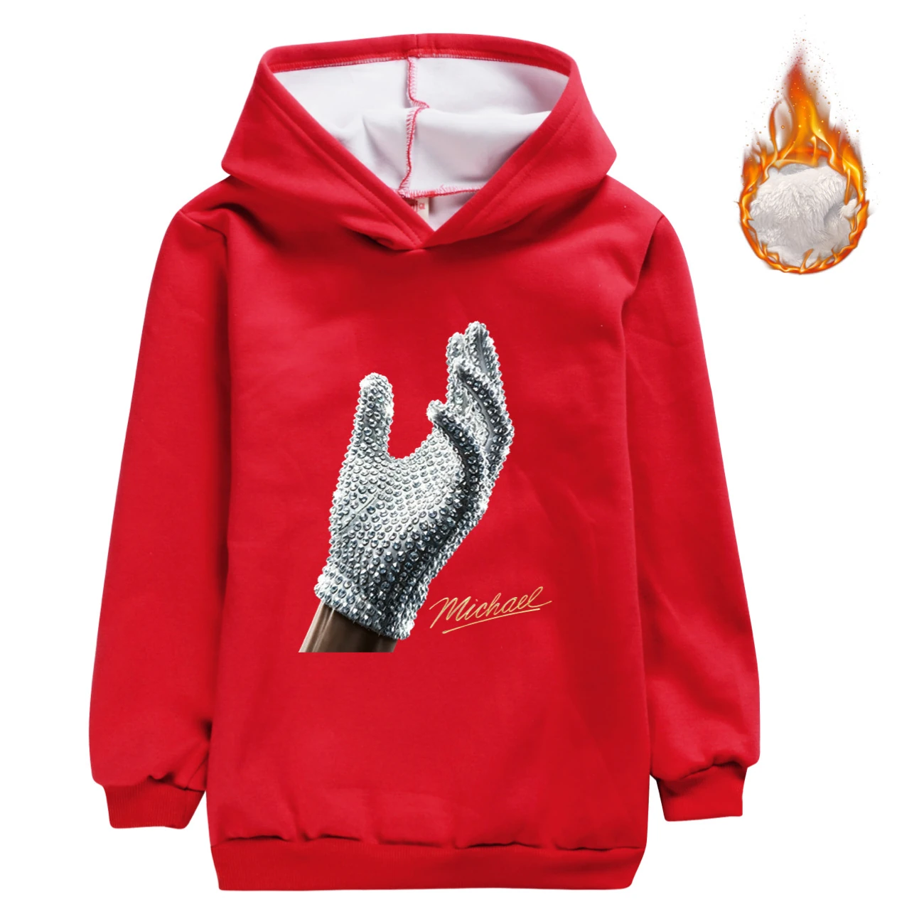 Spotlight Warm-Lined Graphic Hoodie, Style 12 · Red