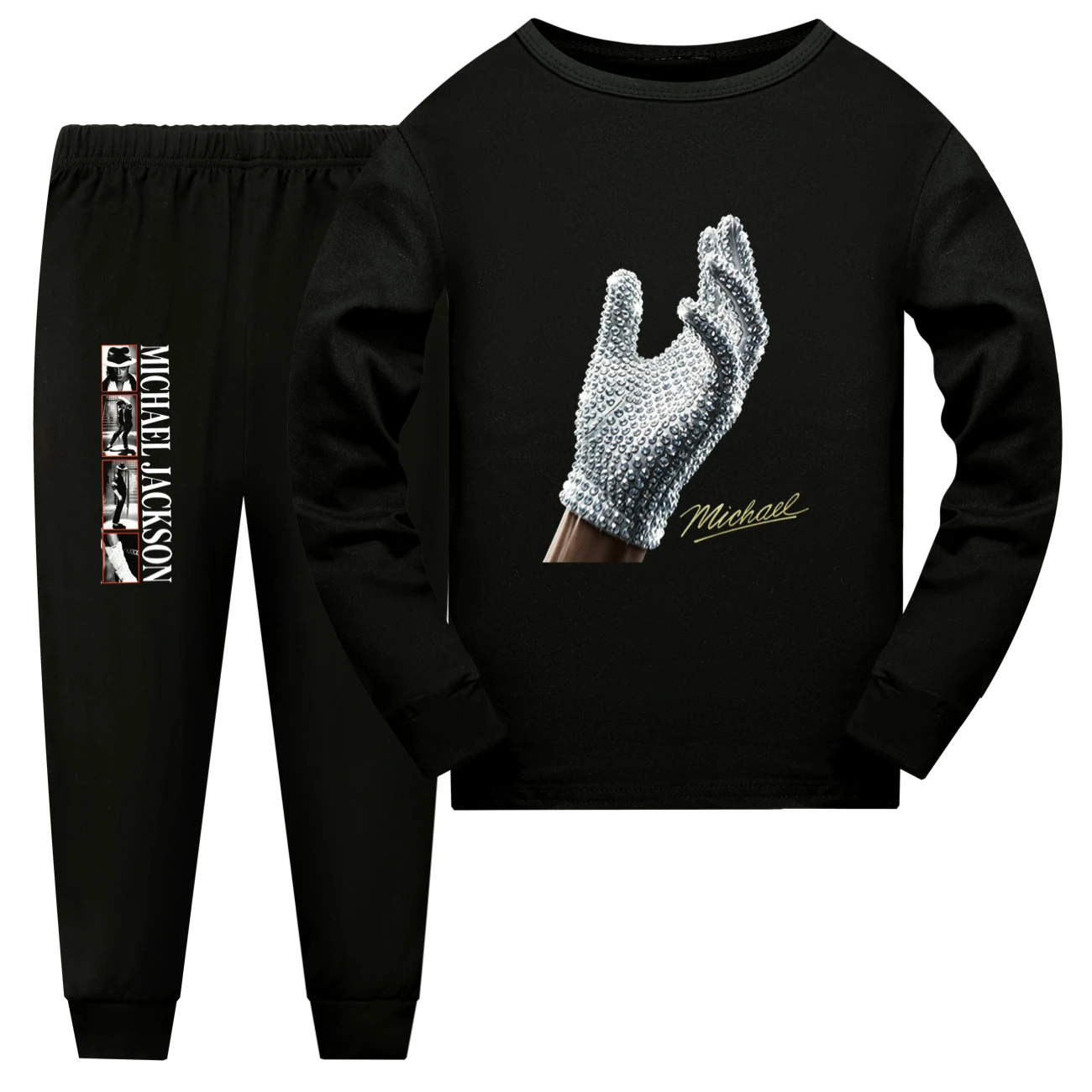 Spotlight Kids Family Lounge Set, Style 13 · Long Sleeve · Black