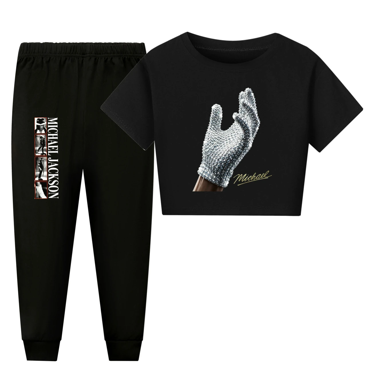 Spotlight Kids Family Lounge Set, Style 28 · Short Sleeve · Pants · Black