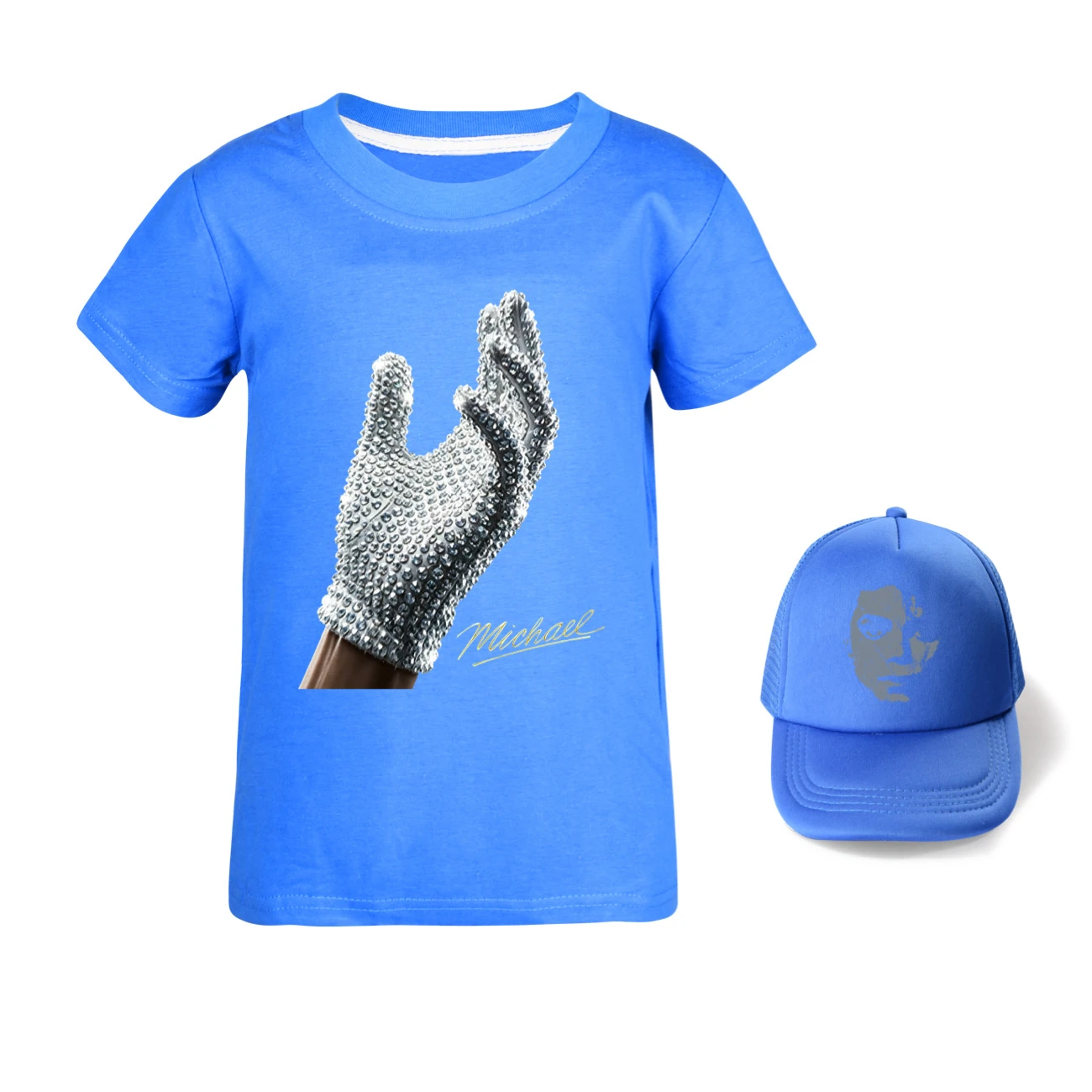 Spotlight Graphic Tee & Sun Hat Set, Style 10 · Deep Blue