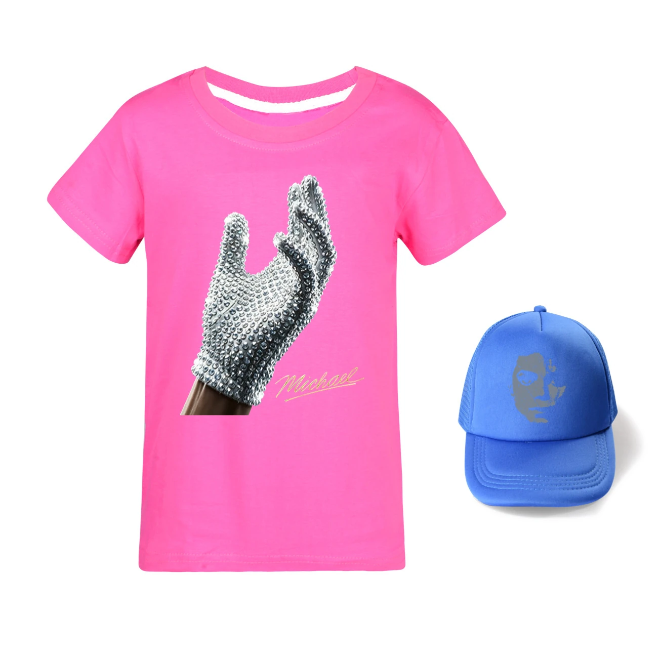 Spotlight Graphic Tee & Sun Hat Set, Style 12 · Rose
