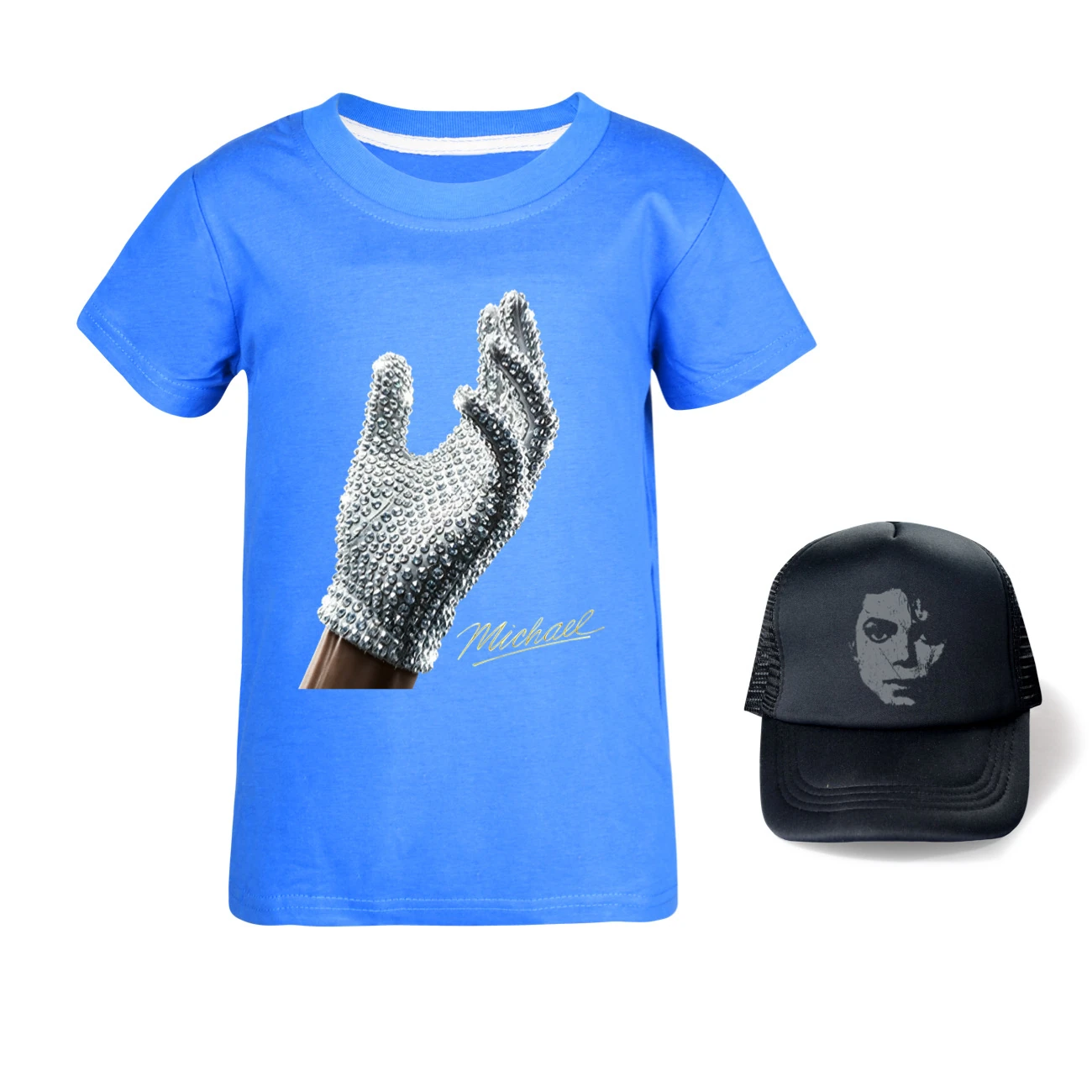 Spotlight Graphic Tee & Sun Hat Set, Style 24 · Deep Blue