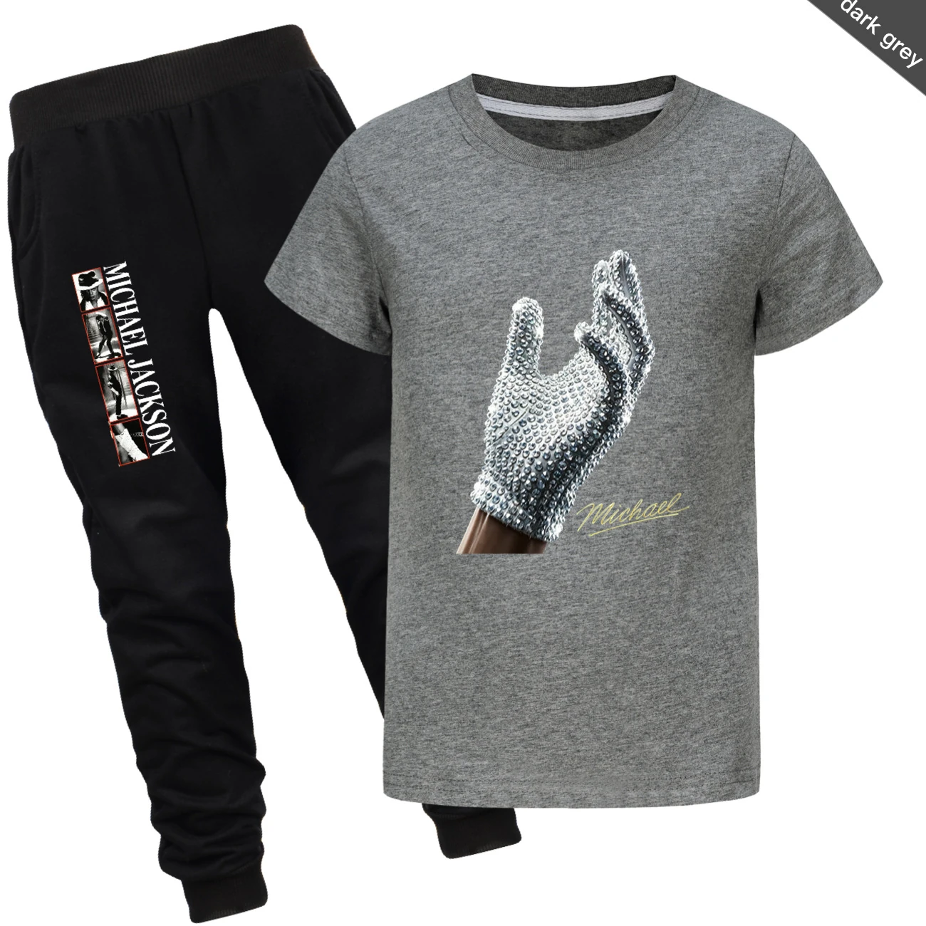 Spotlight Graphic Tee & Jogger Set, Style 15 · Set · Dark Grey