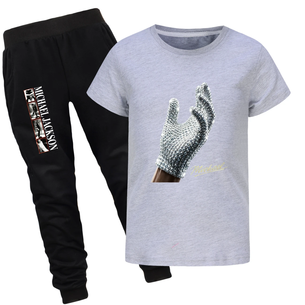 Spotlight Graphic Tee & Jogger Set, Style 19 · Set · Grey