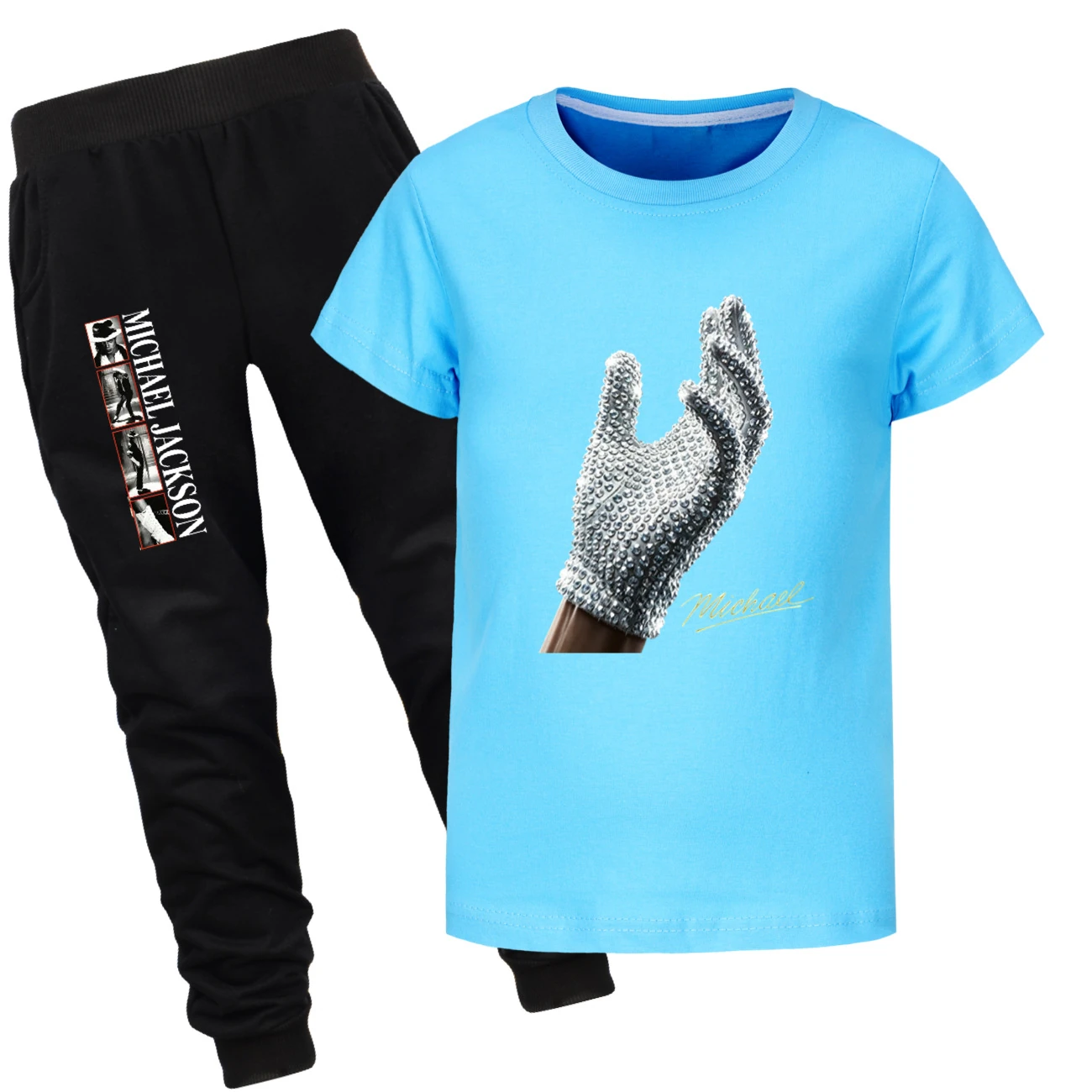 Spotlight Graphic Tee & Jogger Set, Style 20 · Set · Light Blue