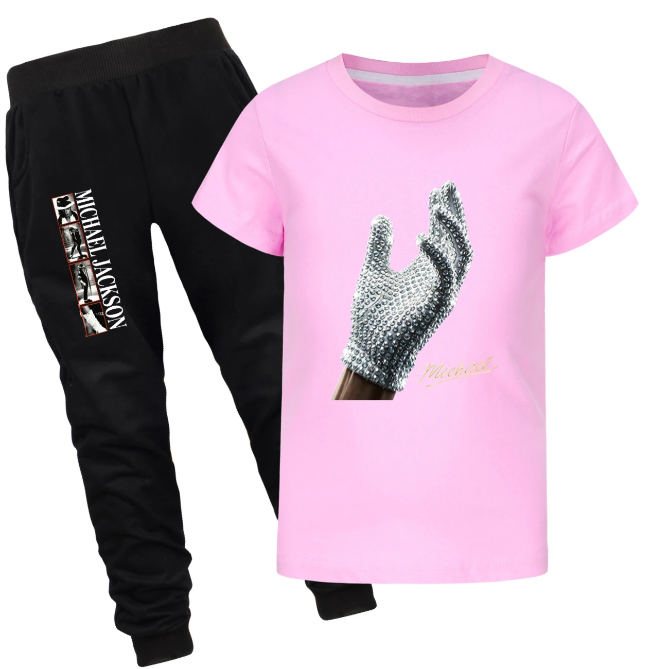 Spotlight Graphic Tee & Jogger Set, Style 24 · Set · Pink