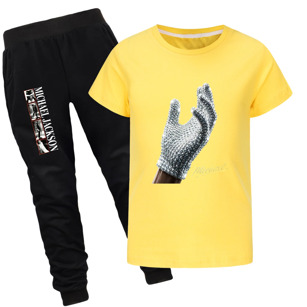 Spotlight Graphic Tee & Jogger Set, Style 25 · Set · Yellow