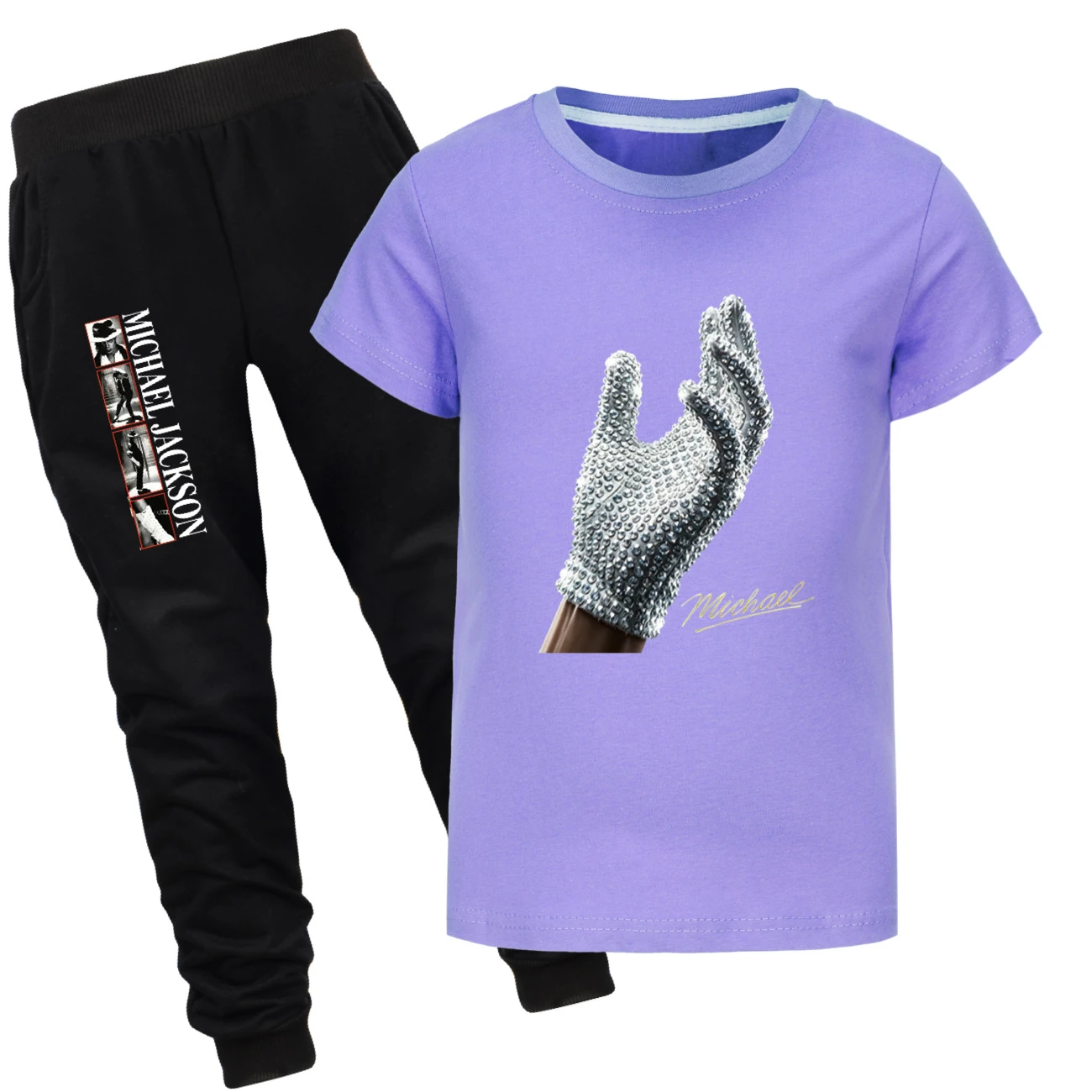 Spotlight Graphic Tee & Jogger Set, Style 27 · Set · Purple