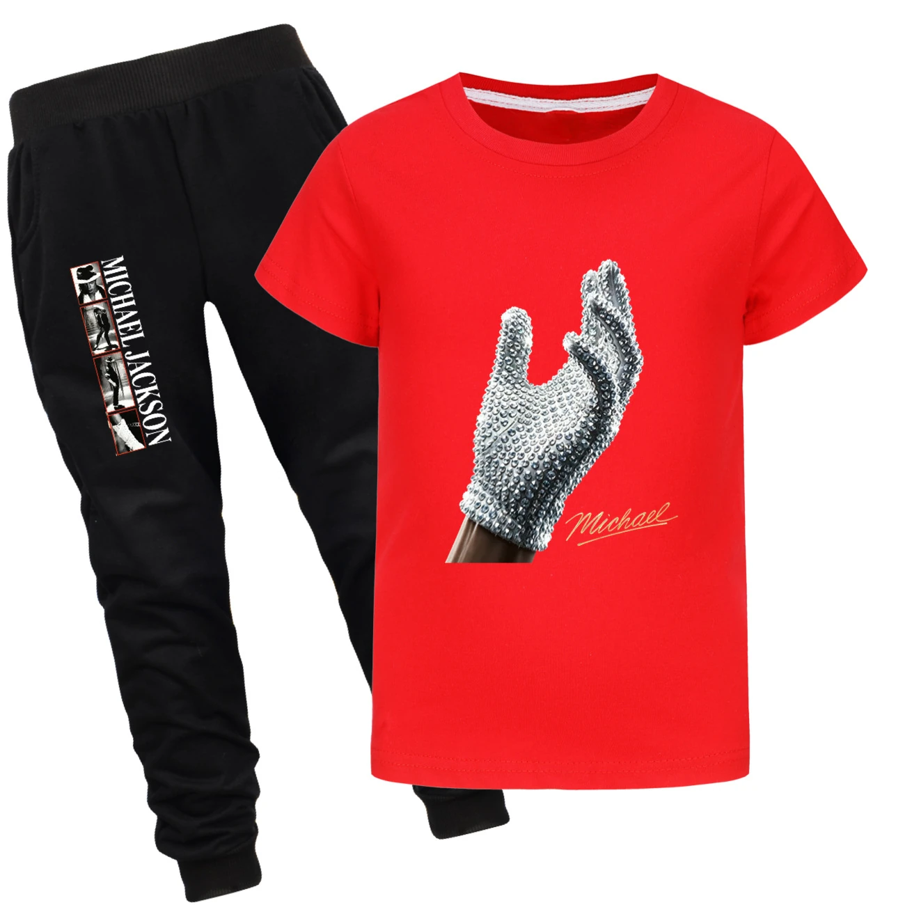 Spotlight Graphic Tee & Jogger Set, Style 28 · Set · Red